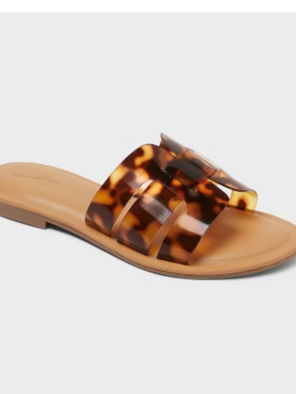 NWT Universal Thread Tortoiseshell Slide Sandals in Tan - Women, Size 7.5